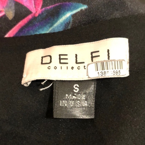 Delfi Collective Lindsay Maxi Dress Size Small Black Pink Tropical Floral Gown - Picture 6 of 12